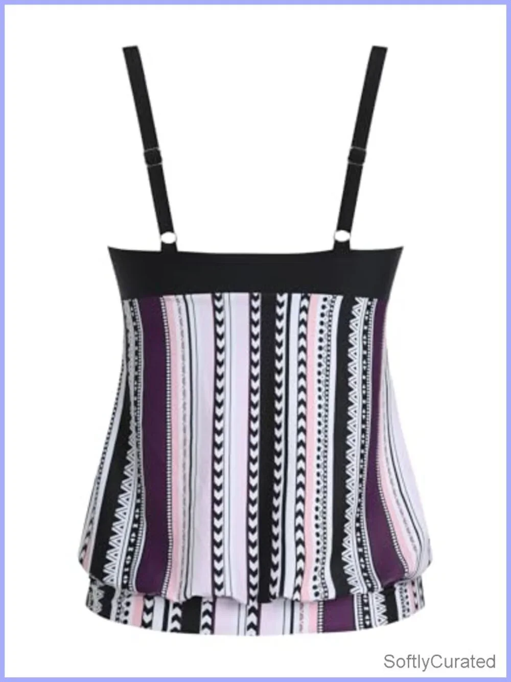 Blouson Tummy Control Tankini Top Adjustable Straps Removable Pads UPF 25 S-XXL